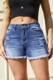 Women Tassel Ripped Denim Shorts