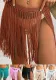 Women Lace-Up beach bikini tassel skirt