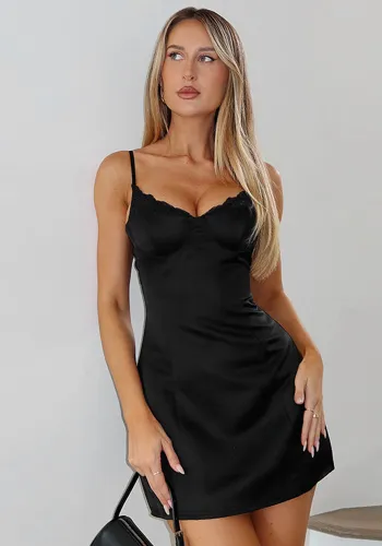 Women spring sexy lace patchwork suspender dress