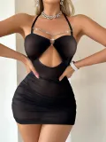 Valentine's Day Lingerie Sexy Halter Hollow Night Dress