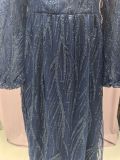Sequined V-Neck Long Sleeve Lace Long Party Dress（Processing time need 3-6 days）