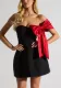 Spring Summer Women's Clothing Off Shoulder Sexy Bow Dress