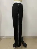 Women's Fashion Casual Patchwork Drawstring Slim Straight Trousers