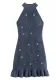 Women's Beaded Sleeveless Ruffled Slim Short Dress