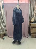 Sequined V-Neck Long Sleeve Lace Long Party Dress（Processing time need 3-6 days）