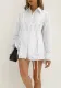 Women Spring and Summer French Style Turndown Clar shirt shorts Casual two-piece set