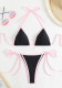Contrast Color Lace-Up Sexy Bikini Two Pieces Swimsuit