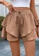 Summer Casual Textured Ruffle Layered Wide-Leg Women's Shorts