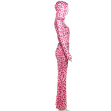 Women leopard print hooded Top and trousers two-piece set