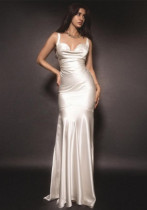 Women sexy Strapless Bodycon fishtail suspender dress