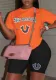 Plus Size Women Printed T-shirt and Shorts Two-piece Set