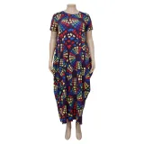 Plus Size Women Sleeveless Printed Maxi Dress