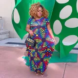 Plus Size Women Sleeveless Printed Maxi Dress