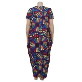 Plus Size Women Sleeveless Printed Maxi Dress