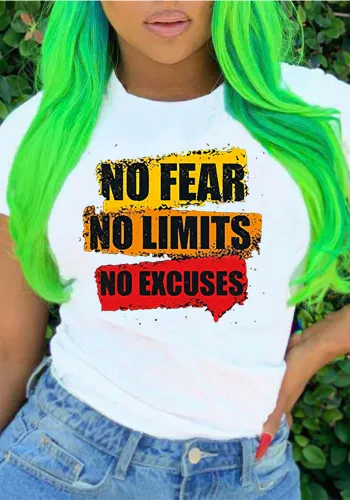 Women spring and summer round neck printed casual short sleeve T-shirt