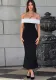Women Summer Contrast Off Shoulder Dress