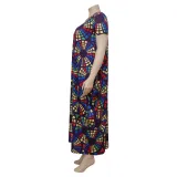 Plus Size Women Sleeveless Printed Maxi Dress