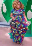 Plus Size Women Sleeveless Printed Maxi Dress