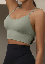 Women sports yoga solid crop top