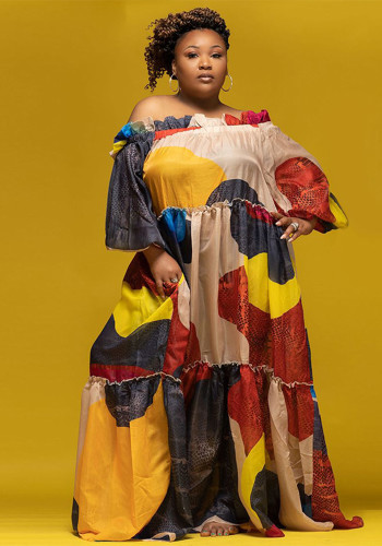Plus size Women printed dress