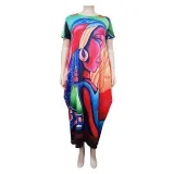 Plus Size Women Sleeveless Printed Maxi Dress