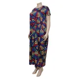 Plus Size Women Sleeveless Printed Maxi Dress