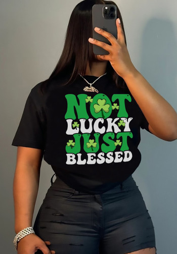 Women's Cartoon Print Short-Sleeved T-Shirt Trendy Ladies' Shirt