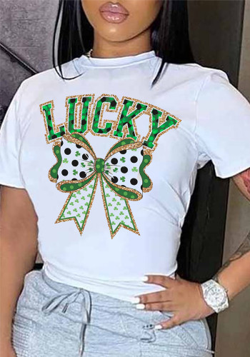 Women's Cartoon Print Short-Sleeved T-Shirt Trendy Ladies' Shirt