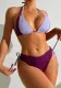 Sexy Halter Neck Lace-Up Two Pieces Bikini Summer Spring Swimsuit