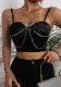 Rhinestone Strap Halter Neck Hollow Body Chain
