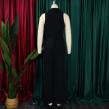 Women's Turndown Collar Sexy Fashion Chain Casual Wide Leg Africa Jumpsuit