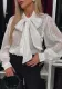 Women See-Through Beaded Lace-Up Shirt