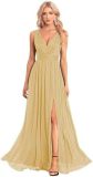V-Neck Slim Long Dress Elegant High Slit Sequin Prom Dress（Processing time need 3-6 days）