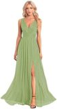 V-Neck Slim Long Dress Elegant High Slit Sequin Prom Dress（Processing time need 3-6 days）