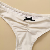 Bow Decorated Triangle Bikini Sexy Lace Women's Swimsuit
