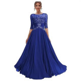 Women Lace Long Formal Evening Dress Prom Party Dress（Processing time need 3-6 days）