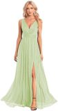 V-Neck Slim Long Dress Elegant High Slit Sequin Prom Dress（Processing time need 3-6 days）