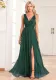V-Neck Slim Long Dress Elegant High Slit Sequin Prom Dress（Processing time need 3-6 days）