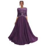 Women Lace Long Formal Evening Dress Prom Party Dress（Processing time need 3-6 days）