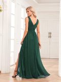 V-Neck Slim Long Dress Elegant High Slit Sequin Prom Dress（Processing time need 3-6 days）