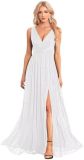 V-Neck Slim Long Dress Elegant High Slit Sequin Prom Dress（Processing time need 3-6 days）