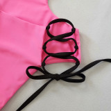 Sexy Hollow One-Piece Lace-Up Women's Swimsuit