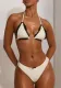Bow Decorated Triangle Bikini Sexy Lace Women's Swimsuit