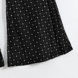 See-Through Rhinestone Mesh Sexy Trousers Women Nightclub High Waist Flared Pants