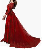 Sexy Off Shoulder Slim Waist Fishtail Satin Prom Evening Dress（Processing time need 3-6 days）