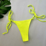 Women Satin Contrast Three-Piece Sexy Lace-Up Bikini Swimsuit