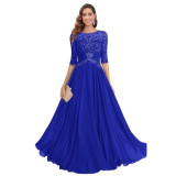 Women Lace Long Formal Evening Dress Prom Party Dress（Processing time need 3-6 days）