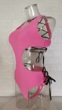 Sexy Hollow One-Piece Lace-Up Women's Swimsuit