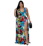 Plus Size Women summer suspender Jumpsuit plus chiffon jacket