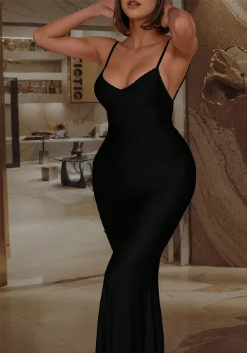 Women spring and summer sexy Solid Strap Dress